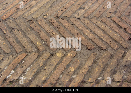 Telaio completo di pavimentazione storica visto a Roma, Italia Foto Stock