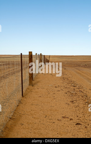 Parte della recinzione Dingo, 6500 km di lunghezza, Sud Australia Foto Stock