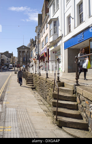 Mercato ebreo Street a Penzance, Cornwall Inghilterra. Foto Stock