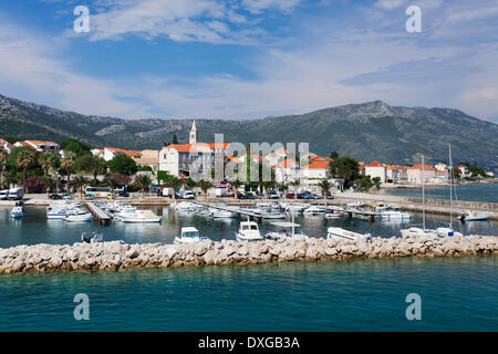 Città di Orebić, penisola di Sabbioncello, Dalmazia, Croazia Foto Stock