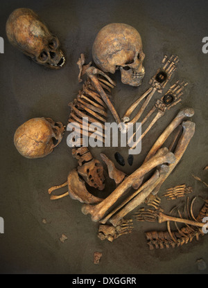 America Messico Tlaxcala stato Tecoaque Museo del sito archeologico di Tecoaque Tomba di una ragazza sacrificati al Mayahuel Foto Stock