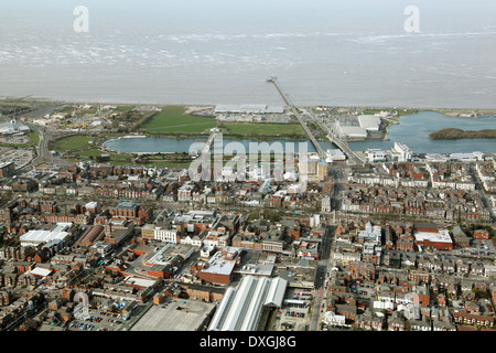 Vista aerea del Lancashire città costiera di Southport Foto Stock