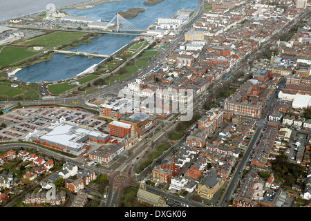 Vista aerea del Lancashire città costiera di Southport Foto Stock