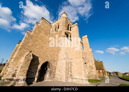 Un insolito vista di St Hilda la Chiesa sul promontorio di Hartlepool, Regno Unito. Foto Stock