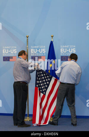 Stati Uniti il Presidente Usa Barack Obama visita UE Foto Stock