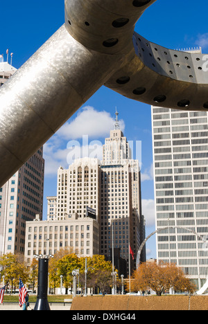 Philip A. Hart Plaza, Detroit, Michigan, Stati Uniti d'America. Foto Stock