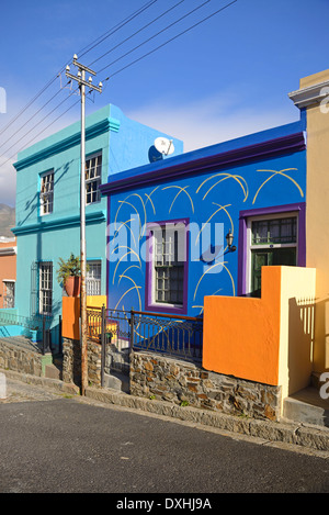 Case colorate in Cape-Muslim-trimestre o Bo Kaap trimestre, Bo-Kaap, Cape Town, Western Cape, Sud Africa e Africa Foto Stock