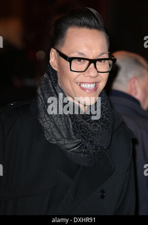 Londra, Regno Unito. 26 Mar, 2014. Il governo coreano Wan assiste la stampa notturna del nuovo musical 'Non riesco a cantare' al London Palladium foto: MRP/Alamy Live News Foto Stock