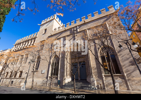 Valencia La Lonja facciata gotica patrimonio UNESCO in Spagna Foto Stock