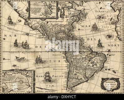 America noviter delineata America's appena delineato mappa 1640 Foto Stock