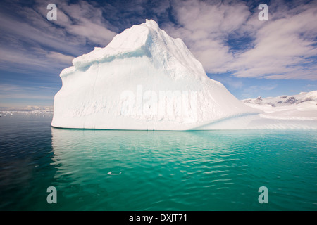 Un iceberg in stretto di Gerlache separando la Palmer Arcipelago dall'Antartico peninsulare off Anvers Island. Foto Stock