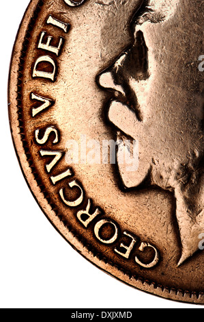 Vecchio penny - George V Foto Stock