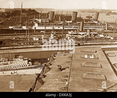 Hoboken Docks New Jersey USA primi 1900s Foto Stock