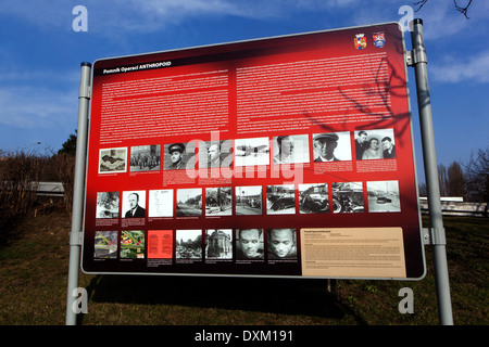 Memorial 2WW operazione Anthropoid, sito dell'assassinio di R. Heydrich a Praga, Liben, Repubblica Ceca Foto Stock