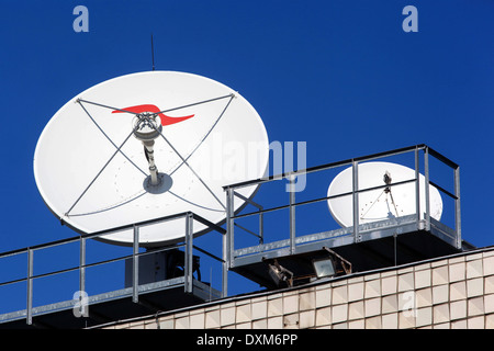 Parabola satellitare, televisione ceca Foto Stock