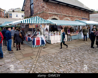 Mercato di Dartmouth, Devon, Regno Unito Foto Stock