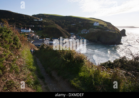 Spiaggia Llangrannog in Galles. Foto Stock