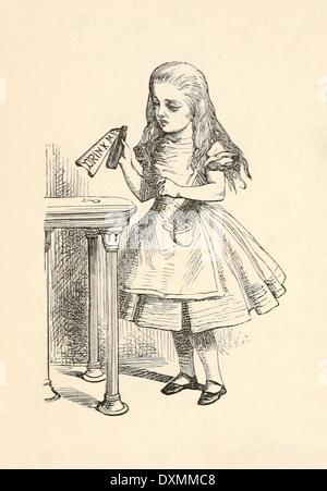 Sir John Tenniel (1820-1914) illustrazione da "Alice nel paese delle meraviglie" da Lewis Carroll pubblicato per la prima volta nel 1865. Bere ME Foto Stock