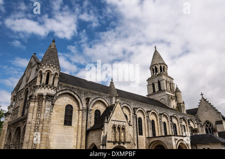 Architettura esterna di Eglise Notre-dame la Grande. Poitiers, Francia Foto Stock