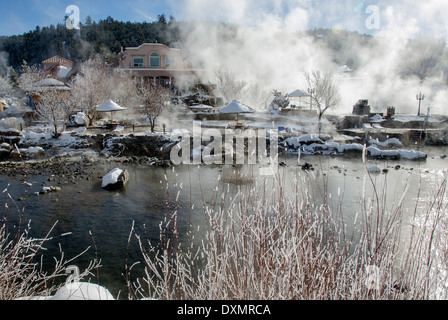Pagosa sorgenti calde in inverno freddo giorno Pagosa Springs Colorado USA Foto Stock