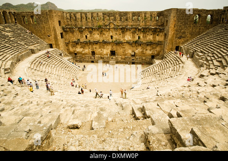 ASIA, la Turchia, il Mediterraneo occidentale, Aspendos, il teatro (61 - 80 AD, capacità 15.000) Foto Stock