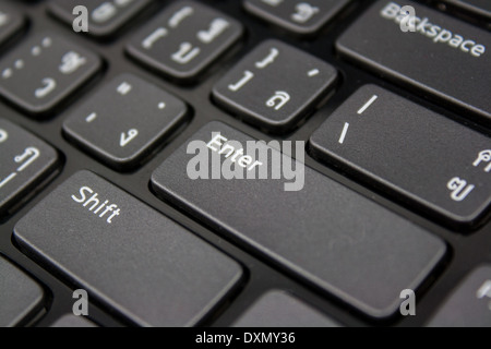 Pulsante Invio labtop con tastiera Thai,il pulsante Invio è una tastiera importannt Foto Stock