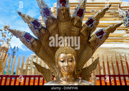 Statua del Buddha, Wat Doi Suthep, Chiang Mai, Thailandia Foto Stock