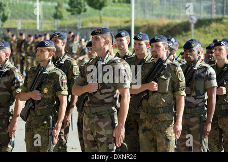 Muellheim, Germania, soldati drill sul Kasernengelaende Robert Schuhmann caserma Foto Stock