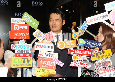 Macao, Cina. 27 Mar, 2014. Attore Chow Yun Fat assiste l'evento commerciale di 'Boss' a Macao in Cina il giovedì 27 marzo, 2014. © TopPhoto/Alamy Live News Foto Stock