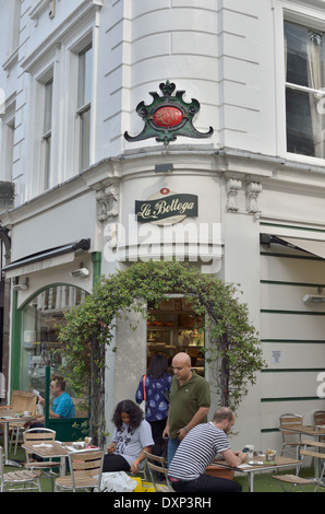 La Bottega italiana ristorante cafe in Old Brompton Road, South Kensington, Londra, Regno Unito. Foto Stock