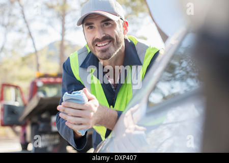 Strada di inclinazione meccanico sulla vettura Foto Stock