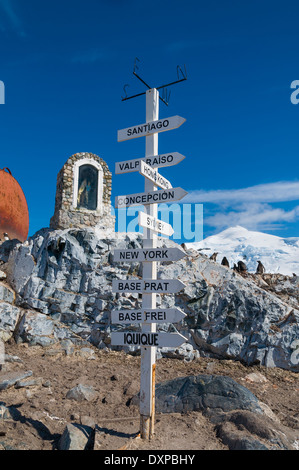 Base cilena Antartide Polo a distanza Foto Stock