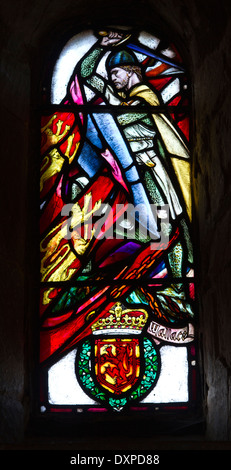 Vetrata raffigurante William Wallace in St Margaret Cappella nel Castello di Edimburgo. Foto Stock