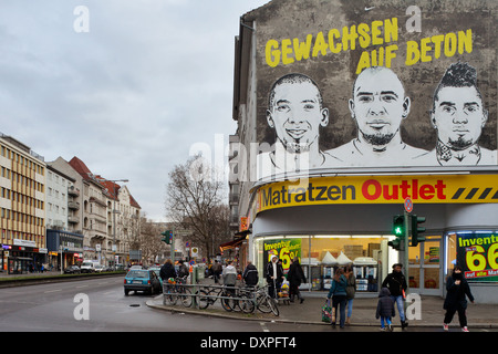 Berlino, Germania, Nike pubblicità in corrispondenza di una parete tagliafuoco Foto Stock