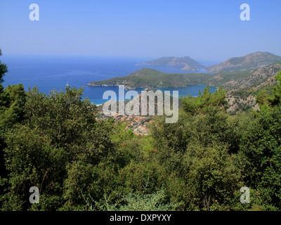 Una vista della regione montana della Provincia di Mugla del Sud Turchia occidentale vista da Via Licia Foto Stock