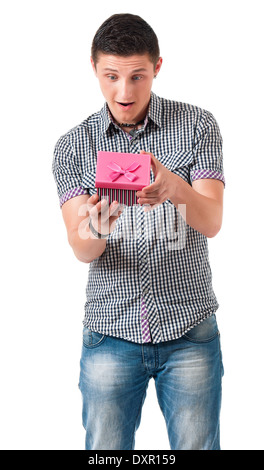 Uomo con confezione regalo Foto Stock