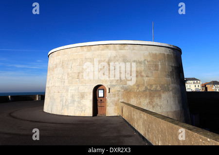 Il Martello Tower Museum, Seaford town, East Sussex, England, Regno Unito Foto Stock