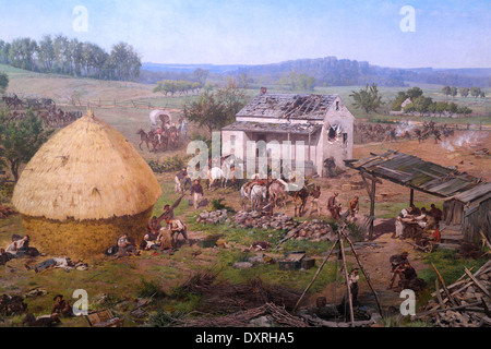 Chirurgo opera nell ospedale di fortuna durante la battaglia di Gettysburg infuria - USA GUERRA CIVILE - 3 Luglio 1863 Foto Stock