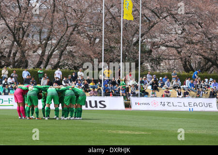 Ajinomoto Stadium campo ovest di Tokyo in Giappone. 29 Mar, 2014. NTV Beleza team group, Marzo 29, 2014 - Calcio /Soccer : Plenus Nadeshiko League 2014 tra NTV Beleza 5-1 come Elfen Sayama ad Ajinomoto Stadium campo ovest di Tokyo in Giappone. © Giovanni Osada AFLO/sport/Alamy Live News Foto Stock