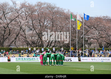 Ajinomoto Stadium campo ovest di Tokyo in Giappone. 29 Mar, 2014. NTV Beleza team group, Marzo 29, 2014 - Calcio /Soccer : Plenus Nadeshiko League 2014 tra NTV Beleza 5-1 come Elfen Sayama ad Ajinomoto Stadium campo ovest di Tokyo in Giappone. © Giovanni Osada AFLO/sport/Alamy Live News Foto Stock