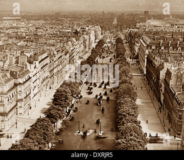 Avenue des Champs Elysees Parigi Francia probabilmente 1920s Foto Stock