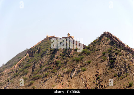 Vista da Ambra Palace, a Jaipur, India. Foto Stock