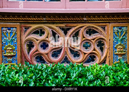 Finestra ornata, Ca' d'Zan Mansion, Museo Ringling, Sarasota, Florida Foto Stock