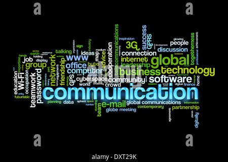 Concetto di comunicazione parola immagine cloud Foto Stock
