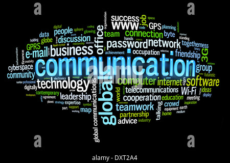 Concetto di comunicazione parola immagine cloud Foto Stock