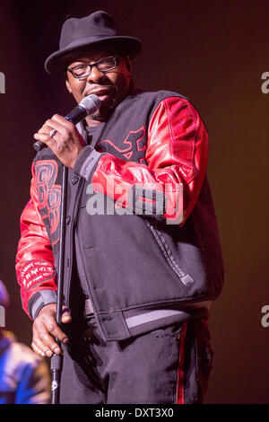 Hammond, Indiana, Stati Uniti d'America. 28 Mar, 2014. Il cantante-cantautore BOBBY BROWN suona dal vivo presso la sede all'interno del casinò a ferro di cavallo in Hammond, Indiana © Daniel DeSlover/ZUMAPRESS.com/Alamy Live News Foto Stock