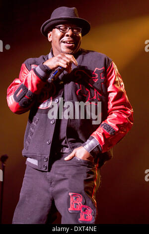 Hammond, Indiana, Stati Uniti d'America. 28 Mar, 2014. Il cantante-cantautore BOBBY BROWN suona dal vivo presso la sede all'interno del casinò a ferro di cavallo in Hammond, Indiana © Daniel DeSlover/ZUMAPRESS.com/Alamy Live News Foto Stock