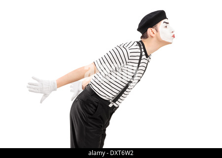 Maschio artista mime gesto kissing Foto Stock