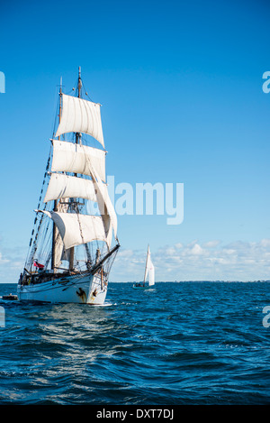 Soren Larsen su Port Phillip Foto Stock