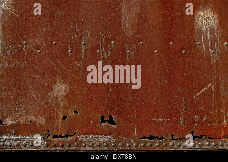 Rusty sporca di metallo corroso Background - corroso bruciato metallo rosso dello sfondo della foto. Foto Stock